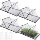 4 Pack 15.7 x 15.7 x 31.5 Inch Mesh Plant Cover Plant Covers for Raised Beds Foldable Raised Bed Cover Plants Net Cage with Stakes & Carry Bag for Garden Plants Greenhouse Vegetable