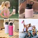 32 oz Insulated Sports Water Bottle with Straw, Vacuum Stainless Steel Water Flask with Handle, Thermal Metal Water Cup Mug with 2-in-1 Lid, Lavender
