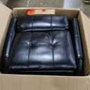 ORRD Convertible Chair Bed, 3-in-1 Multi-Functional Faux Leather Sleeper Sofa Pull-Out Couch Chair Bed with Adjustable Backrest and Hidden Side Table for Living Room, Small Space, Apartment (Black)