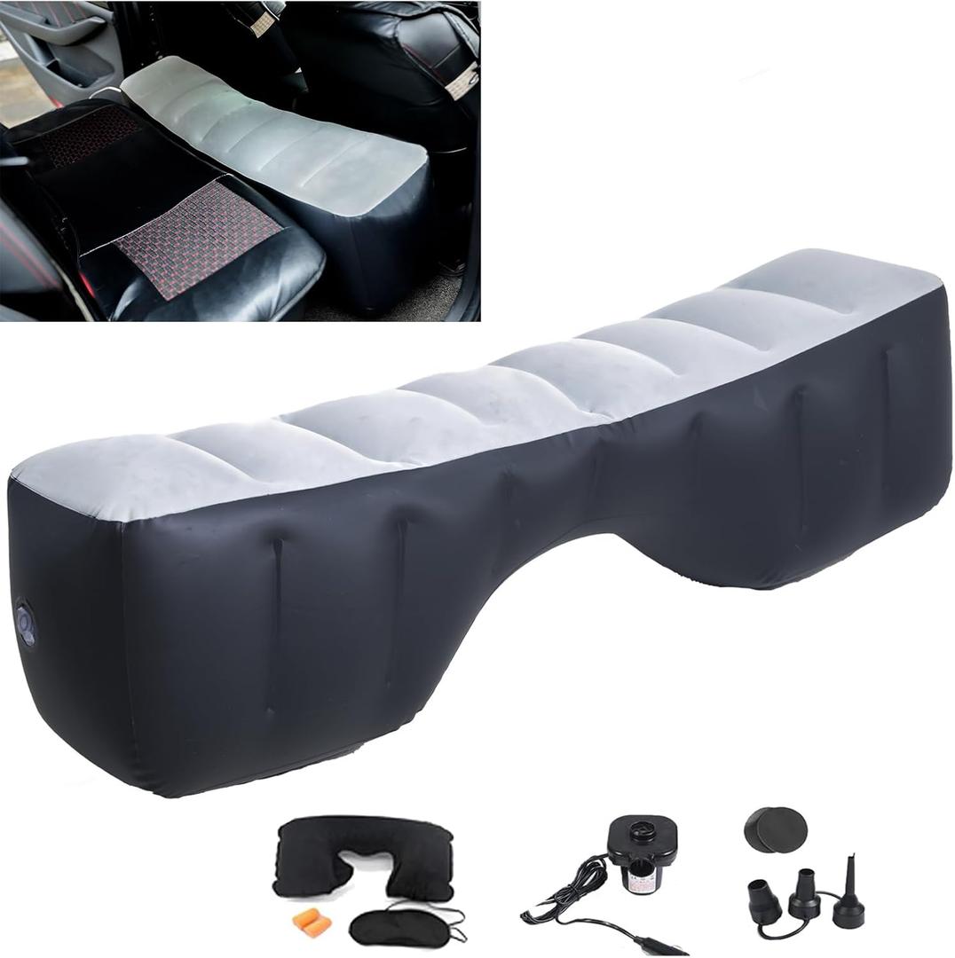 Onirii Inflatable Car Air Travel Mattress Back Seat Gap Pad with Air Pump,51.2"×10.6"×14.6" Portable Cushion Camping Sleeping Gap Pad Air Couch for Small Compact Car SUV