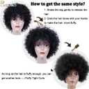 BECUS Afro Curly Wigs for Black Women Heat Resistant Brazilian Remy Human Hair Wigs(8 inches Natural Spiral Black #1B)