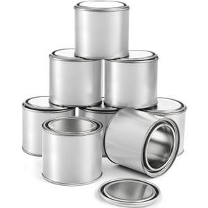 WUWEOT 8 Pack Metal Paint Cans, 1/2 Empty Pint Size Paint Buckets, Half Pint Storage Container with Lids for Solvents, Paints or Craft Projects