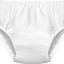 Swim Diapers for Adult Reusable Diaper for Pool Washable Leak Resistant Waterproof Adult Pull on Cover Pants for Men Women, Small (White,1 Piece)