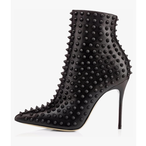 Vujkliy Pointed Toe Ankle Boots for Women,Stiletto High Heels Autumn Dress Booties,Bride Wedding Halloween Cosplay Party Dress Shoes, Plus Size 7,5