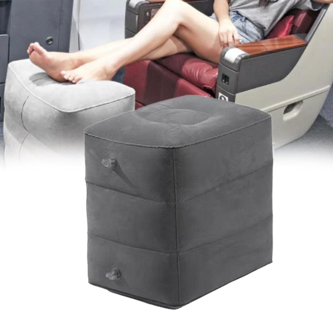 Mediss Inflatable Foot Rest Pillow, Leg Elevation Stool for Office Desk, Car, Chair, Airplane Travel Bedridden Elderly, Height Adjustable