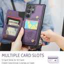 Bemal for Samsung Galaxy S25 Ultra Wallet Case with Card Holder, RFID Blocking, Shockproof Leather Kickstand for Men and Women, Durable Protective Phone Cover for 6.9", Purple