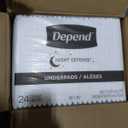Depend Underpads, Disposable Incontinence Bed Pads for Adults, Slip Resistant, 36"x 30", 24 Count