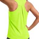 MAGCOMSEN Tank Top for Women Workout Athletic Muscle Tanks Racerback Yoga Pilates Tops Sleeveless Running Gym Sports Tank (Medium, Fluorescent Green)