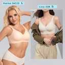 PRETTYWELL Wireless Bras for Women Molded Cup Comfort Seamless Push up No Underwire V-Neck Everyday Bra A to D Cup (XXL)