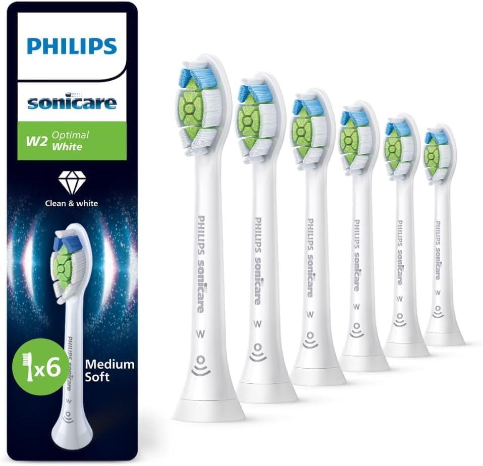 Philips Sonicare W2 Optimal Replacement Brush Heads (White, Pack of 6)