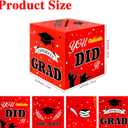 2 x Graduation Card Box, Graduation Decorations 2026 Red and Black, Red Graduation Box, Graduation Card Holder, Foldable Cardboard Congrats Grad Card Gift Box for Graduation Party Supplies Party Favors