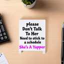 Dont Talk to Her Shes A Yapper Funny Reminder Desk Sign Black Board Style Office Table Decorative Plaque Gag Gift for Coworkers Friends Home Workspace Acrylic Humorous Cubicle Tabletop Desk Decor