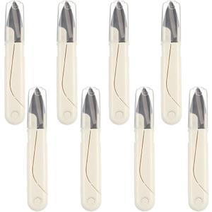 8Pcs Thread Cutter Snips for Sewing, 4.3 Inch Small Sewing Scissors Stainless Steel Yarn Crochet Scissors with Cover for Crafting, Embroidery and Knitting(White)