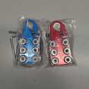 Kaas Battery Terminal Connectors, Colored Anode Top Post Battery Terminal, Positive (Red) Negative (Blue) Set (+/-), for SAE/DIN/EN Tapered Top Post, 12-Way Terminal Clamps in 8AWG to 4/0 (XL) AWG