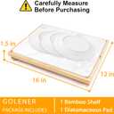 Golener Stone Drying Mat for Kitchen Counter, Dish Drying Pad with Bamboo Rack, Super Absorbent Diatomaceous Earth and Drying Rack, Multi-purpose Quick Drying Mat Rack for Kitchen,16x12,Marble White