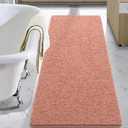 LOCHAS Luxury Bathroom Rug Shaggy Bath Mat 24 x 60 Inch, Washable Non Slip Bath Rugs for Bathroom Shower, Soft Plush Chenille Absorbent Carpets Mats, Pink