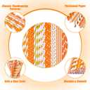 200 Pieces Thanksgiving Paper Straws Orange and Gold Assorted Paper Straws Biodegradable Drinking Straw Mix for Fall Leaf Autumn Wedding Supplies, 8 Style, 200 Count