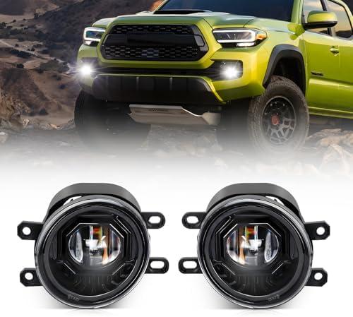 OPP ULITE Tacoma Led Fog Lights for Tacoma 2016-2022, 2014-2022 4Runner, 2014-2019 Tundra, 2007-2014 Camry, 6500K 60W Plug N Play 4.5inch Waterproof Driving Fog Lights Assembly Kit,