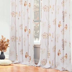 XTMYI Burnt Orange Curains 2 Panels for Living Room Decor,Colorful Floral Pattern 80% Blackout Curtains for Bedroom,52x84 Inches Long,Rust Colored Brown and White XTMYI Burnt Orange Curains 2 Panels for Living Room Decor,Colorful Floral Pattern 80% Blackout Curtains for Bedroom,52x84 Inches Long,Rust Colored Brown and White
