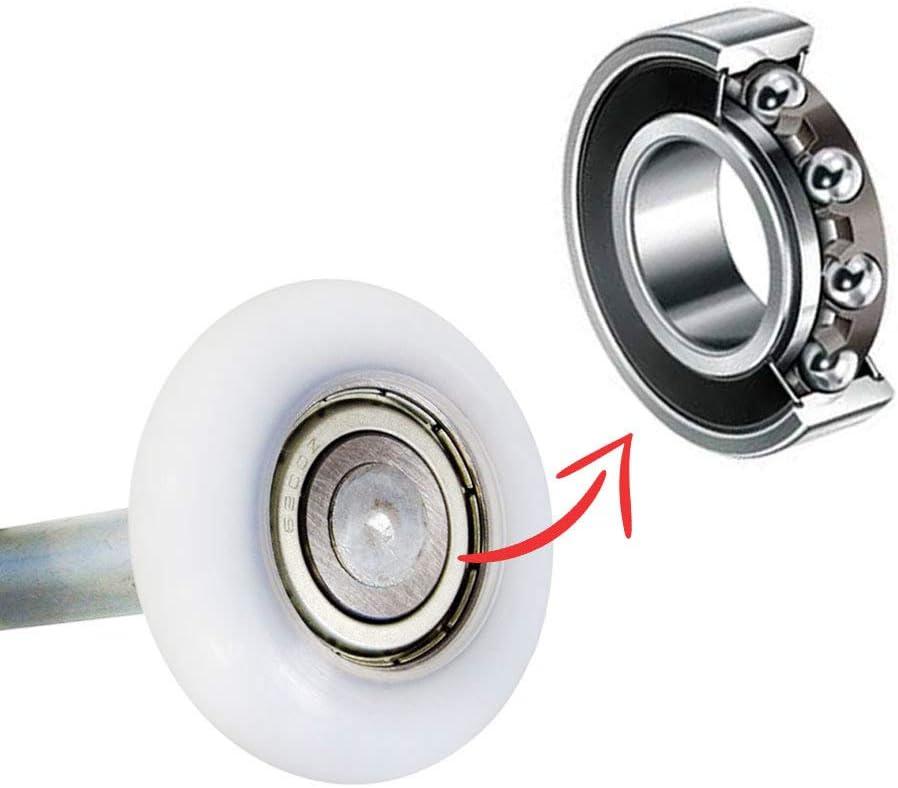 DURA-LIFT Ultra-Life 2" Reinforced 6200Z Bearing Nylon Garage Door Roller and 4" Stem (10 Pack)