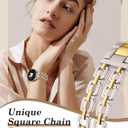 Wearlizer Metal Band Compatible with Samsung Galaxy Watch 7 6 5 4 FE Active 2 40mm 44mm/Watch 6 4 Classic 43mm 47mm 42mm 46mm/Watch 5 Pro 45mm Bands, 20mm Dressy Stainless Steel Chain Strap Women