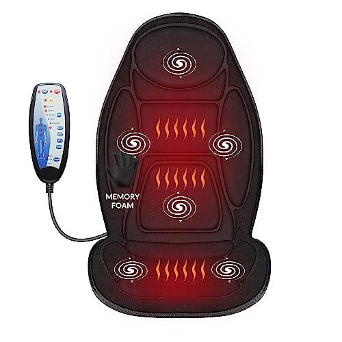 Snailax Back Massager with Heat, Memory Foam Chair Massage Pad, 5 Massage Modes & 2 Heat Settings, Seat Massager for Office Chair, Home Use