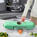 Vacuum Sealer Machine, Seal System for Dry & Wet Foods, One-Touch Operation, Space-Saving Portable Design Perfect for Home Kitchen, Includes 3 Free Storage Bags Green