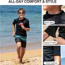 Kanu Surf Boys Paradise UPF 50 Sun Protective Rashguard Swim Shirt (2T, Bora Bora Black)