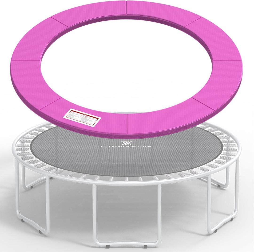 LANGXUN Universal Trampoline Repalcement Safety Pad, 14ft Waterproof Surround Spring Foam Cover for Round Frame (Pink)