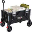 Overmont 150L Wagons Carts Foldable - Large Capacity Folding Collapsible Wagon Cart for Grocery Camping Utility Gardening Sports Travelling- 330lbs Load
