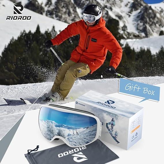Ski Goggles Snowboard Goggles for Men Women Adults Youth,Over Glasses OTG/100% UV Protection/Anti-fog/Wide Vision
