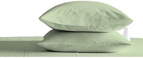 Set of Two Oversized Superhuge Pillow Case - Cover - 100% Egyptian Cotton, 600 Thread Count Sateen, (Size 31 x 40, Sage Green)