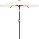 AreShark 7.5FT Patio Umbrella Table Market Umbrella w/Tilt and Crank, Heavy-Duty Outdoor Umbrellas for Pool, Deck, Garden and Backyard, Cream White