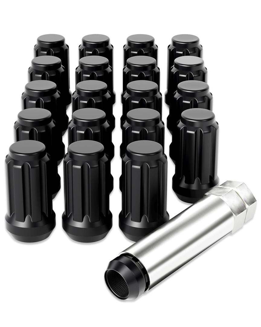Orion Motor Tech M12x1.5 Lug Nuts,12x1.5mm Wheel Lug Nuts Compatible with Toyota Camry Corolla Highlander RAV4 Tacoma, Honda Accord CR-V Civic Fit, Ford Escape Focus Fusion and More, Set of 20 (Black)