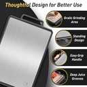 Titanium Cutting Boards for Kitchen Non Toxic Chopping Board with Handle Large Big Small Kitchen Meat Butcher Block 2 in 1 Pure Titanium and Wheat Straw PP Not Wood Bamboo Plastic Teak Grey/Beige