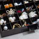 YUFONG Earring Storage Box Organizer, Acrylic Jewelry Storage Box Holder 5 Drawers Transparent Jewelry Display Stand with 120 Small Compartments Gift Boxes for Women Girls (Black)
