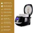 Yum Asia Sakura Rice Cooker with Ceramic Bowl and Advanced Fuzzy Logic (8 Cup, 1.5 Litre) 6 Rice Cook Functions, 6 Multicook Functions, Motouch LED Display, 120V Power (Black and Silver)
