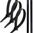 Cable Zip Ties(50-Piece) Industrial Ultra Heavy Duty Multi-Purpose Length 12.2 Inch Width 0.51 Inch, 250 lbs Tensile Strength for Indoor and Outdoor UV Resistant, Black