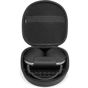 Case for Apple Airpods Max Headphones, Travel Portable Headphone Hard Case Cover Bag, Mesh Pouch with Zipper for Charger and Accessories (Black)