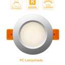 YGS-Tech 2 Inch LED Recessed Lighting, Dimmable Downlight 3W(35W Halogen Equivalent), 4000K Natural White Ceiling Light, CRI80, Silver Trim with LED Driver(4 Pack)