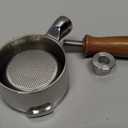 58mm Espresso Bottomless Portafilter with 2 Ear | Food Grade Stainless Steel Basket and Walnut Handle | 58mm Espresso Machine Accessories