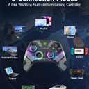 EasySMX X15 Wireless PC Controller with Hall Effect Joysticks & Triggers, RGB Lighting, 2 Back Buttons, 1000mAh Battery, Bluetooth Game Controller for Windows PC, Steam, Switch & Android