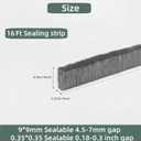 Window Weather Stripping Door Seal, 16.5FT Self-Adhesive Soundproofing Weather Strip for Exterior Door Frame Window Winter Insulation Noise Cancelling Window Inserts, 0.35in x 0.35in, Gray