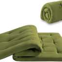 Japanese Floor Futon Mattress Full Size 54"x 80", Foldable Floor Bed Mattress, Portable Tatami Mat Sleeping Pad, Folding Futon Cushion, Roll Up Floor Lounger for Guest Room Dormitory (Green)