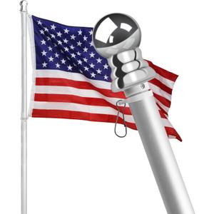 HOOPLE Flag Pole, 6 Foot Tangle Free Spinning Flag Pole for Outside House, Aluminum Rotating Flagpoles, High Wind Resistant Rustproof, Residential or Commerical Flagpole for Garden Boat Truck