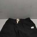 PLEPAN Mens Corduroy Shorts Casual Elastic Waist Drawstring Summer Beach Short (Medium, Black)