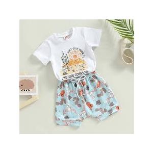 Short Sleeve T-shirt Shorts Clothing Set Size 110