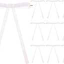 3 x 48 Pcs Glitter Velvet Bows for Valentine's Day Decorations Sparkle Valentine Bow for Gift Wrapping 5 x 7 Inch Premade Twist Tie Velvet Bows Ribbon Ornament 3/8'' Wide for Wreaths Decor(White)