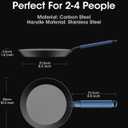 Carbon Steel Frying Pan 10 Inch, Nitrided Carbon Steel Skillet, Preseasoned Rust Resistant Cooking Pan, Induction & Oven Safe Professional Cookware
