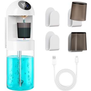600 mL Automatic Mouthwash Dispenser for Bathroom, Intelligent Magnetic Induction Accurately Dispenses Liquid, Which is Hygienic & Convenient, Protect Dental Health for The Whole Family (White)